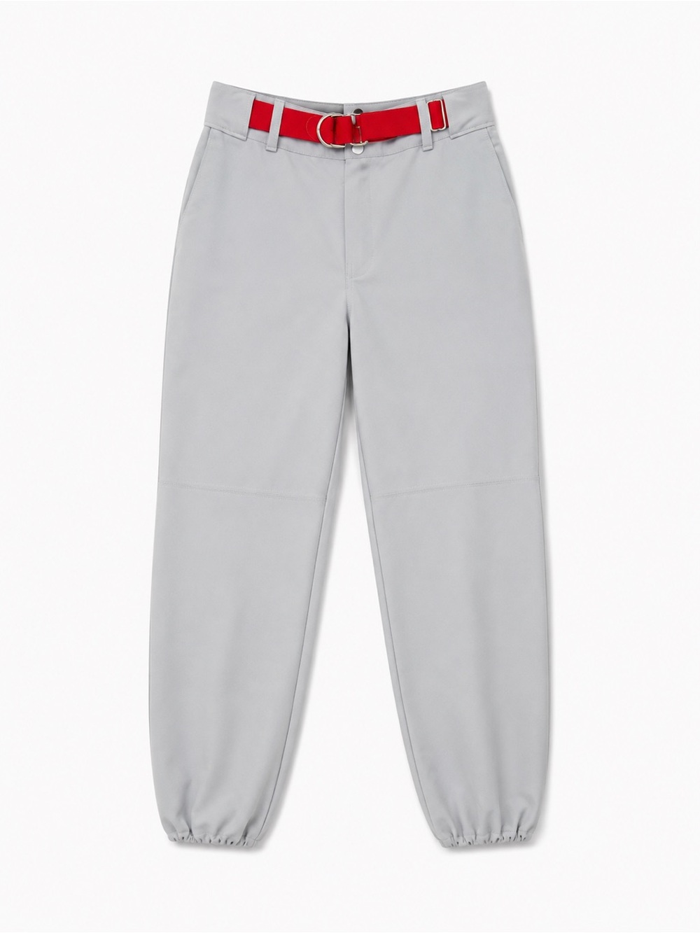 Kids Light Gray Jogger Sweatpants with Red Belt